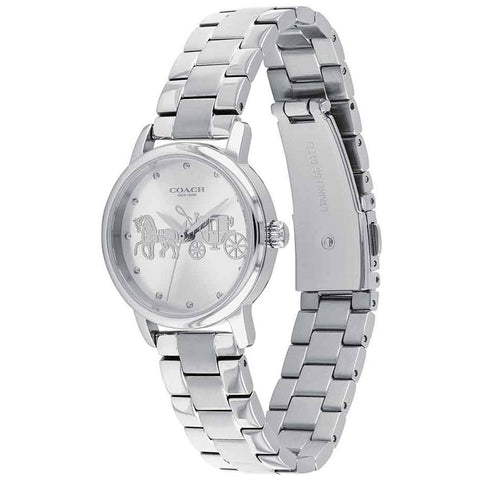 COACH 14502975 Elegant Silver 28mm Case 5-Year Warranty Timeless Design Versatile Style