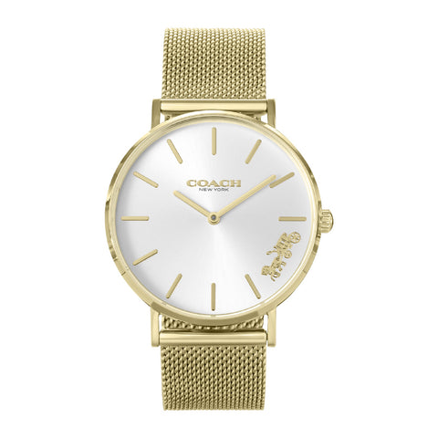 COACH 14503125 Elegant Perry Design Yellow Gold 2-Year Warranty Luxury Timepiece