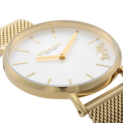 COACH 14503125 Elegant Perry Design Yellow Gold 2-Year Warranty Luxury Timepiece