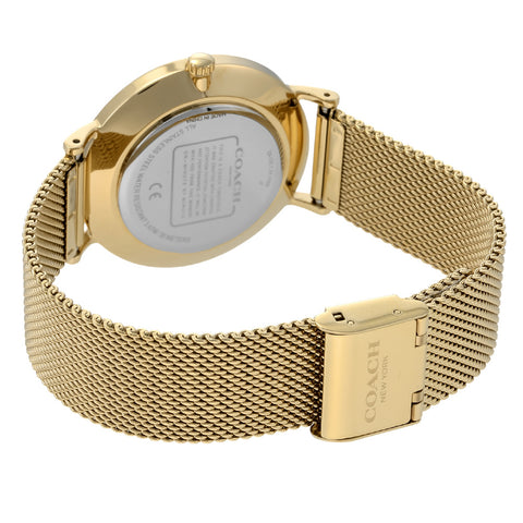 COACH 14503125 Elegant Perry Design Yellow Gold 2-Year Warranty Luxury Timepiece