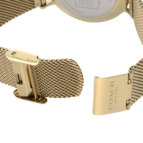 COACH 14503125 Elegant Perry Design Yellow Gold 2-Year Warranty Luxury Timepiece