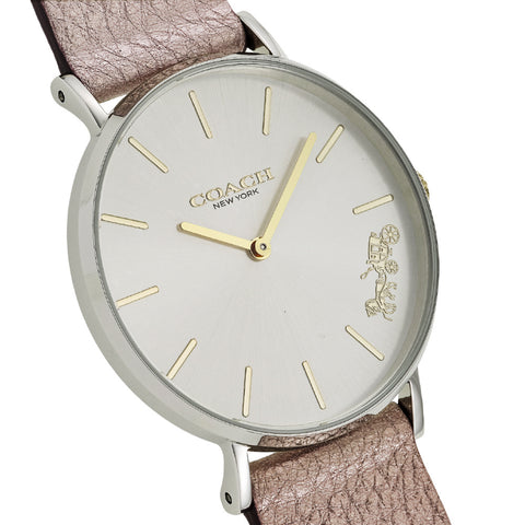 COACH 14503157 Perry Silver Stainless Steel Water Resistant Elegant Design 2-Year Warranty