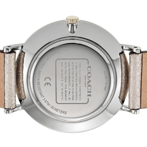 COACH 14503157 Perry Silver Stainless Steel Water Resistant Elegant Design 2-Year Warranty