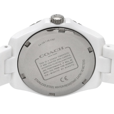 COACH 14503462 Stylish Preston Watch 2-Year Warranty White Color Elegant Design