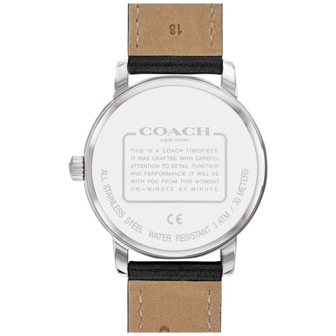 COACH 14503585 Elegant 36mm Black Dial Durable Stainless Steel Water-Resistant 5-Year Warranty
