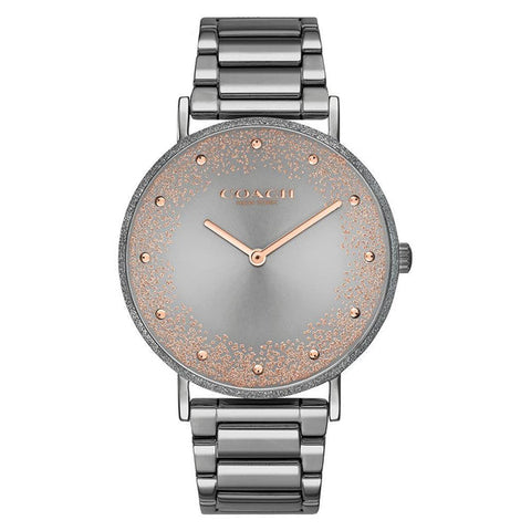 COACH 14503635 Watch - Perry Gray Leather Handbag with 2 Year Warranty Stylish Design Versatile Everyday Use