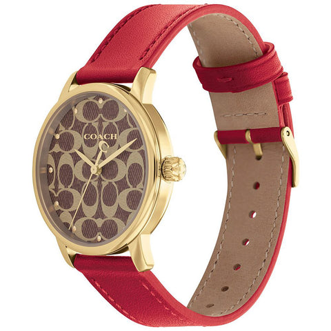 COACH 14503874 Grand 36mm Brown Leather Strap Elegant Design Water Resistant 5-Year Warranty