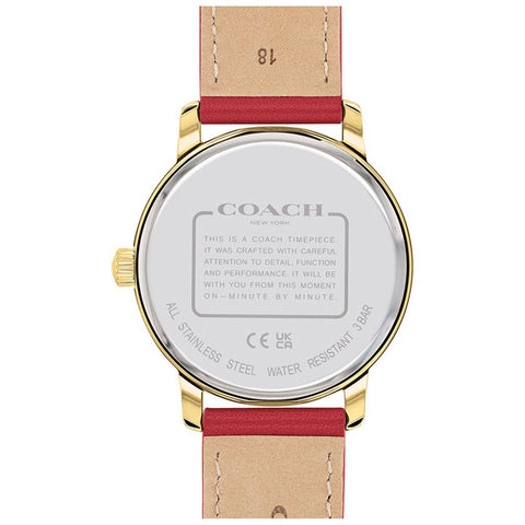 COACH 14503874 Grand 36mm Brown Leather Strap Elegant Design Water Resistant 5-Year Warranty