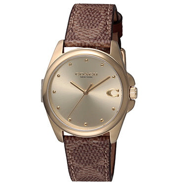 COACH 14504111 36mm Greyson Gold Stainless Steel Water Resistant Elegant Design 5-Year Warranty