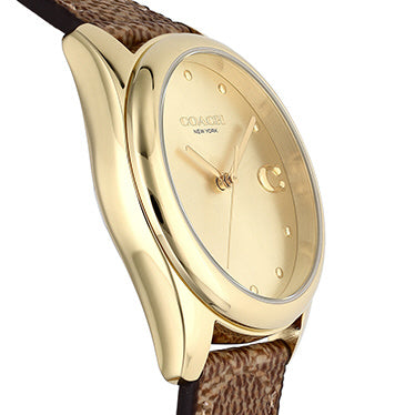 COACH 14504111 36mm Greyson Gold Stainless Steel Water Resistant Elegant Design 5-Year Warranty
