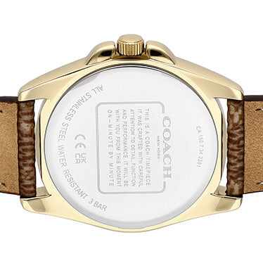 COACH 14504111 36mm Greyson Gold Stainless Steel Water Resistant Elegant Design 5-Year Warranty