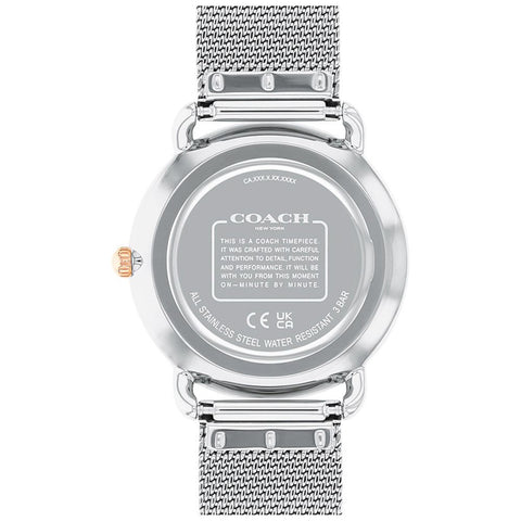 COACH 14504207 Elegant Silver 36mm Dial Classic Design 5-Year Warranty Stylish Timepiece