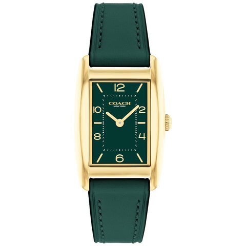 COACH 14504354 Elegant Green Leather Watch 5-Year Warranty Stylish 24mm x 35mm Design Perfect for Any Occasion