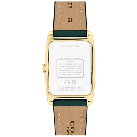 COACH 14504354 Elegant Green Leather Watch 5-Year Warranty Stylish 24mm x 35mm Design Perfect for Any Occasion