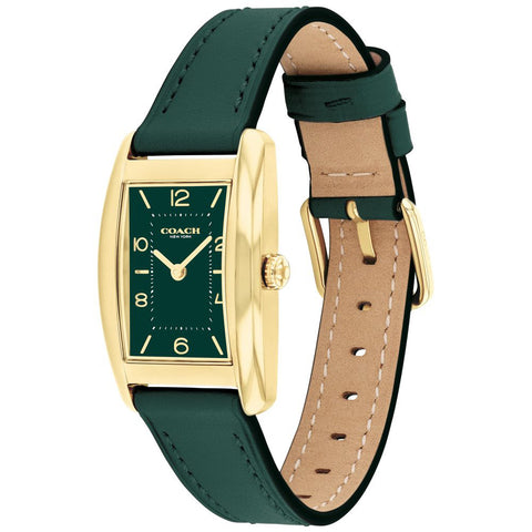 COACH 14504354 Elegant Green Leather Watch 5-Year Warranty Stylish 24mm x 35mm Design Perfect for Any Occasion
