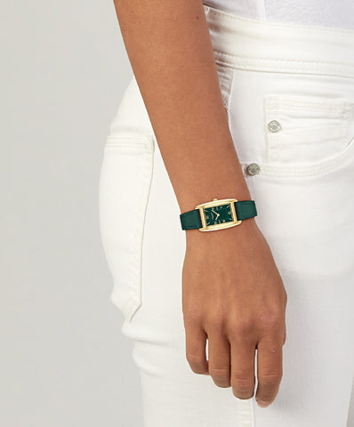 COACH 14504354 Elegant Green Leather Watch 5-Year Warranty Stylish 24mm x 35mm Design Perfect for Any Occasion