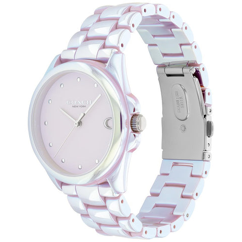 COACH 14504391 Stylish 36mm Case Durable Stainless Steel Elegant Blush Dial 5-Year Warranty