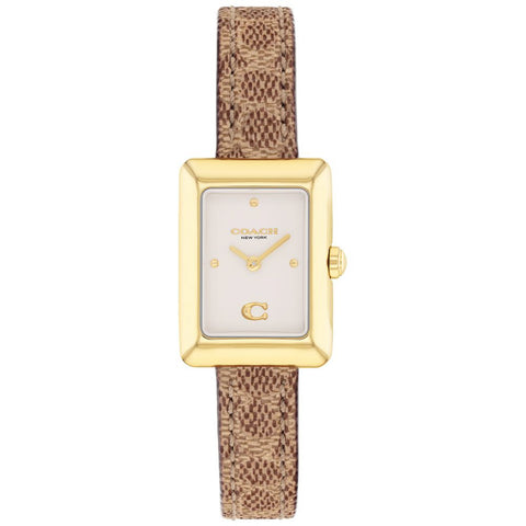 COACH 14504617 Elegant Beige Leather Strap Stylish Design 5-Year Warranty Perfect for Everyday Wear