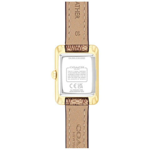 COACH 14504617 Elegant Beige Leather Strap Stylish Design 5-Year Warranty Perfect for Everyday Wear