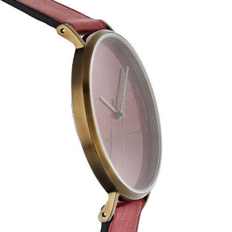 COACH 14602598 Watch - Stylish Charles Watch Red Leather Strap 2-Year Warranty Water-Resistant Elegant Design (Image 2)