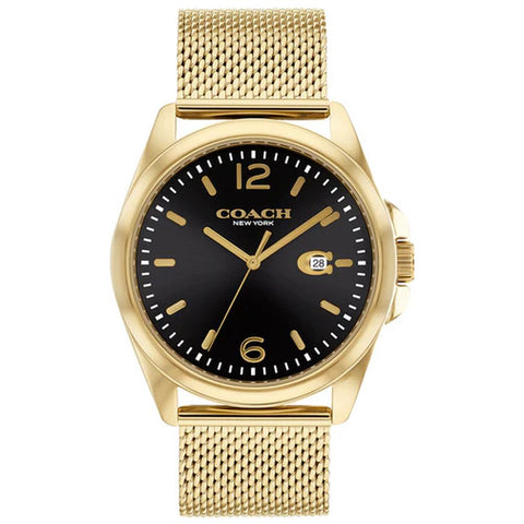 COACH 14602618 Watch - Greyson 2-Year Warranty Black Stainless Steel Elegant Design Water Resistant