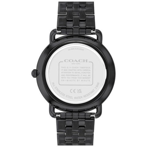 COACH 14602670 Elegant 41mm Black Dial Stainless Steel Case Water Resistant 5-Year Warranty