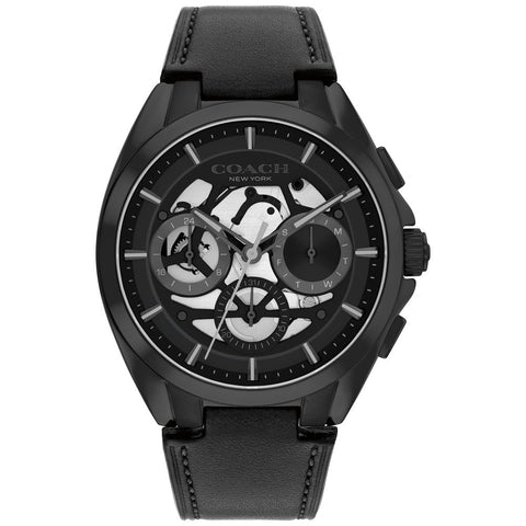 COACH 14602773 Stylish Black Dial 41.5mm Water Resistant Stainless Steel Case 5-Year Warranty