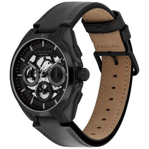 COACH 14602773 Stylish Black Dial 41.5mm Water Resistant Stainless Steel Case 5-Year Warranty