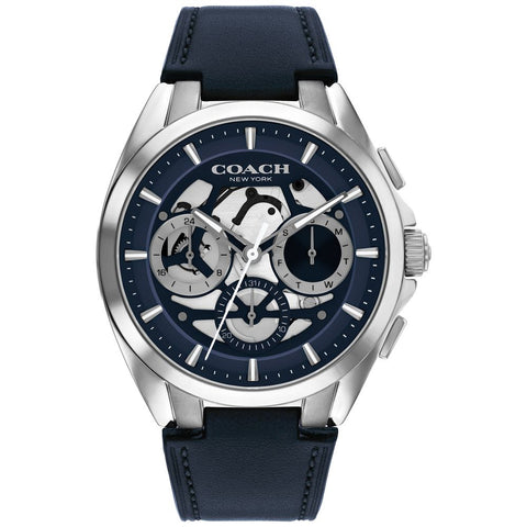 COACH 14602774 Stylish Navy Dial 41.5mm Stainless Steel Case Water Resistant 5-Year Warranty