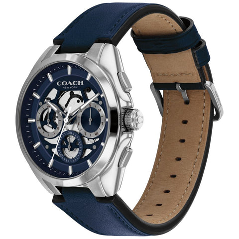 COACH 14602774 Stylish Navy Dial 41.5mm Stainless Steel Case Water Resistant 5-Year Warranty