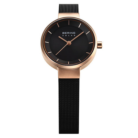 BERING 14627-166 SOLAR BK PG Mesh Watch - Stylish Scandinavian Design [Parallel Import]