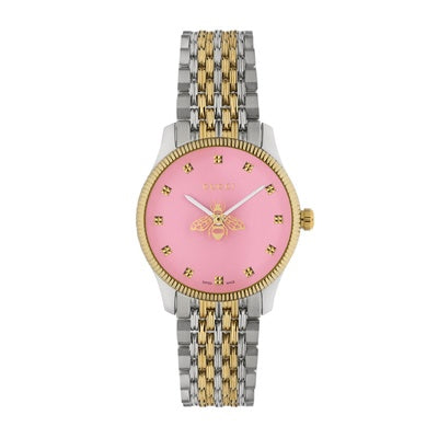 GUCCI YA1265030 G Timeless Pink Watch with 2 Year Warranty Elegant Design and Swiss Quartz Movement for Timeless Style