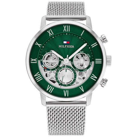 1710567 Men's Watch Green Stainless Steel Water Resistant Quartz Elegant Design