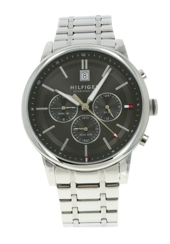 1791632 Men's Watch Black Stainless Steel Water Resistant Quartz Elegant Design