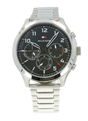 1791852 Men's Watch Black Stainless Steel Water Resistant Quartz Elegant Design