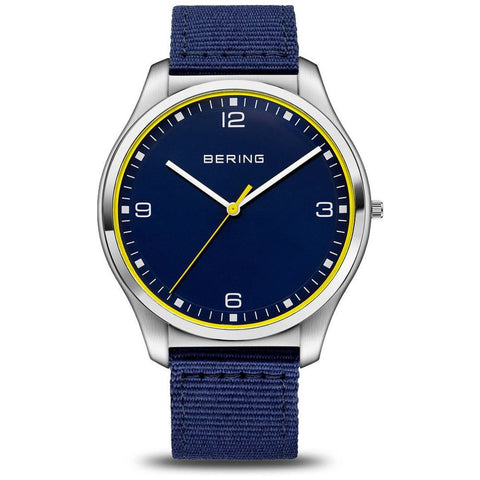 BERING 18342-507 Classic NATO Strap Blue Lightweight Durable Water-Resistant Timeless Design