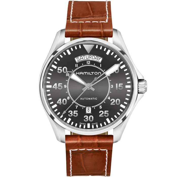 Hamilton H64615585 Watch - Khaki Aviation Pilot Day Date Auto