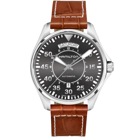 Hamilton H64615585 Watch - Khaki Aviation Pilot Day Date Auto