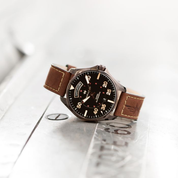 Hamilton H64605531 Watch - Khaki Aviation Day Date Auto (Image 7)