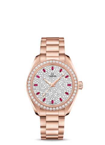 OMEGA 220.55.34.20.99.001 OMEGA Seamaster Aqua Terra 5-Year Warranty Index: Red Ruby - Luxury Swiss Watch for Men