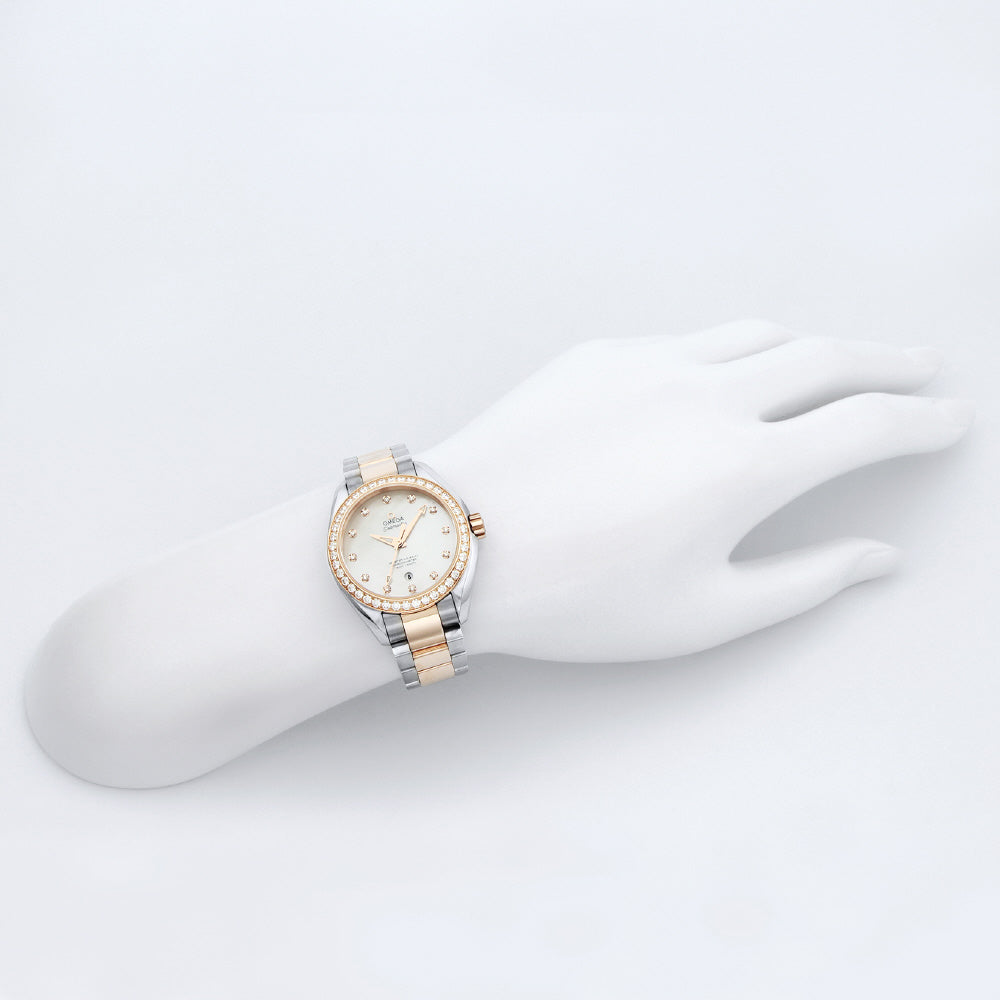 OMEGA 23125342055005 Watch - Seamaster Aqua Terra 5-Year Warranty White Pearl Dial Automatic Movement 34mm Case (Image 4)
