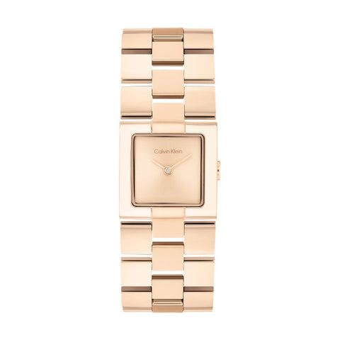 CALVIN KLEIN 25100090 Elegant Meridian Watch Pink Gold Stainless Steel Water Resistant 5-Year Warranty