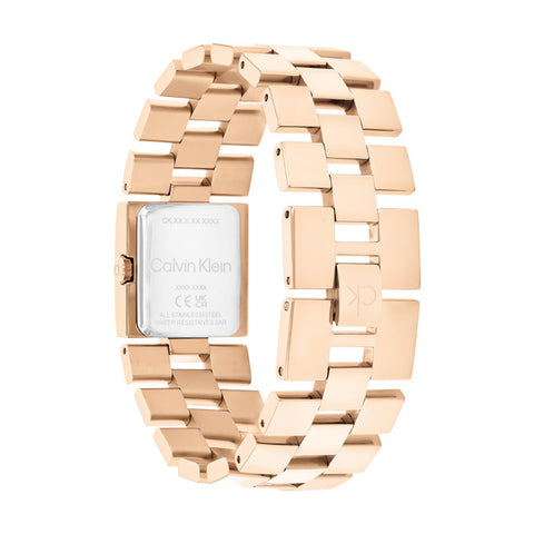 CALVIN KLEIN 25100090 Elegant Meridian Watch Pink Gold Stainless Steel Water Resistant 5-Year Warranty
