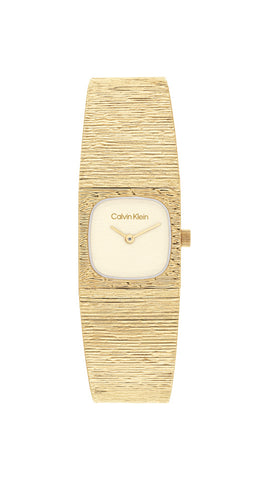 CALVIN KLEIN 25100178 Sophisticated Square Gold Elegant Design 5-Year Warranty Water Resistant Stylish Timepiece