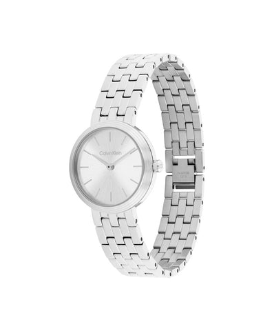 CALVIN KLEIN 25100186 Elegant Silver Watch 5-Year Warranty Stylish Design Water Resistant
