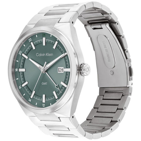 CALVIN KLEIN 25200492 Distinguish Men's Watch Green Stainless Steel Water Resistant Modern Design