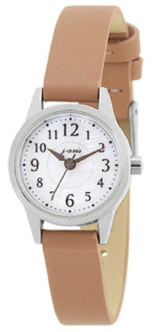 25L1359BR Elegant Women's Watch White Mother of Pearl Dial Small Case Brown Leather Strap Stylish and Timeless Design