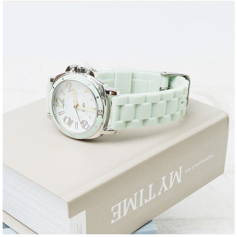 25L1362BE Stylish Women's Watch Silicone Strap Soft Beige Color Water Resistant Elegant Design