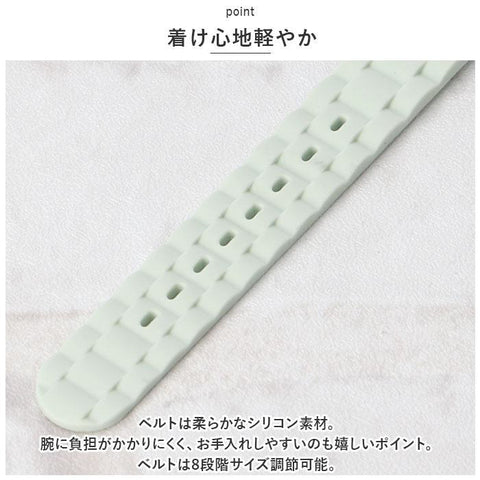 25L1362GR Stylish Ladies Watch Silicone Strap Soft Green Color Water Resistant Lightweight Elegant Design
