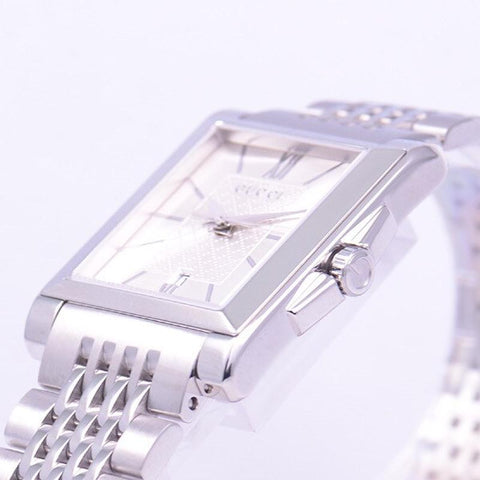 GUCCI Rectangle 2-Year Warranty Silver YA138501 [Parallel Import]